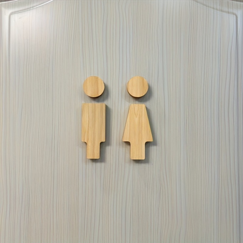 Home Bathroom Accessories - 2 Buah Tanda Kamar Mandi Kayu