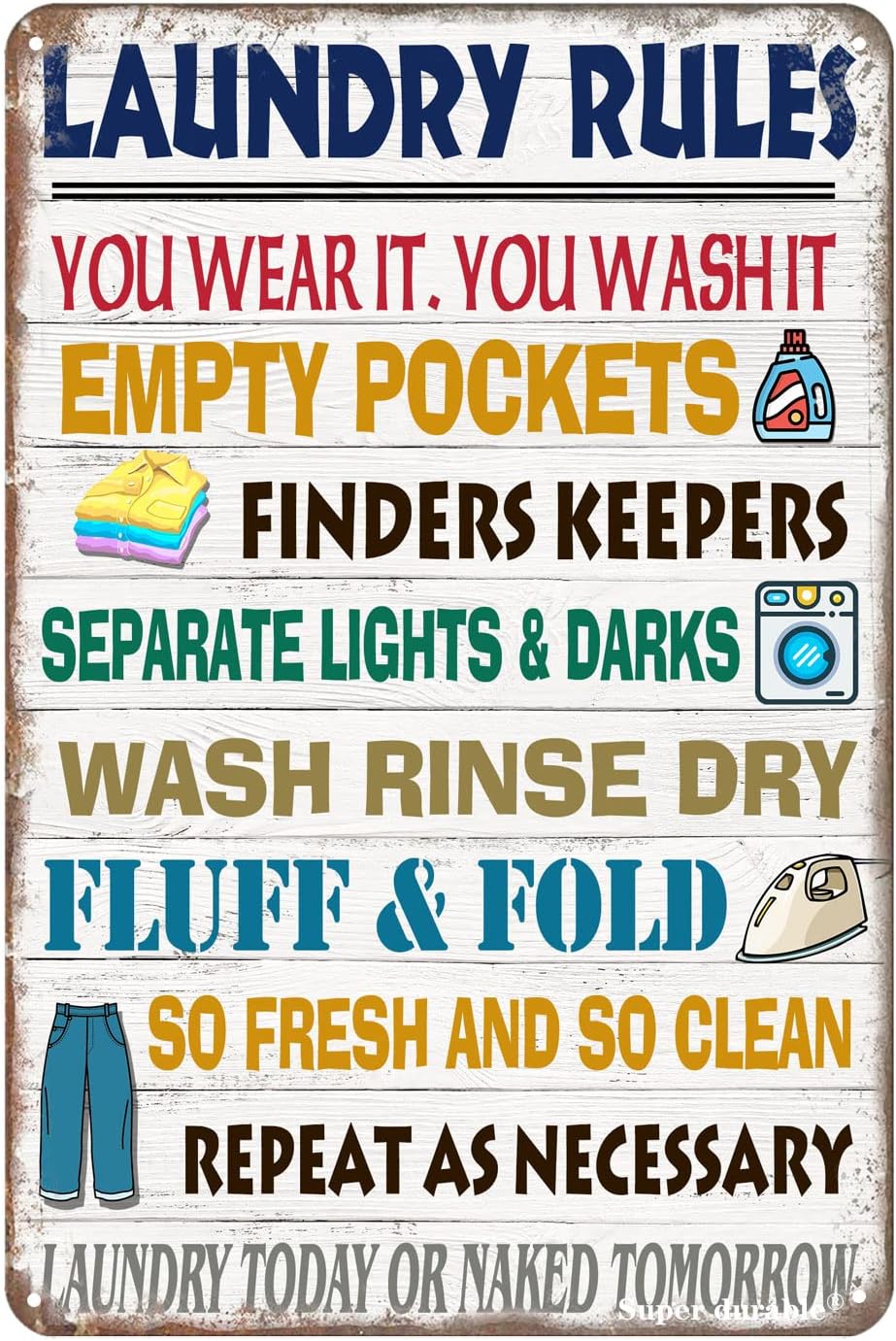 Home Bathroom Rules - Dekorasi Dinding Aturan Cuci Pakaian dari