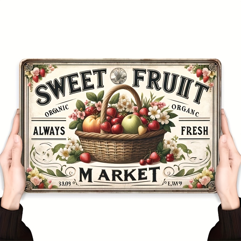 Home Kitchen Bathroom Marketing - Papan Tanda Logam Pasar Buah Manis