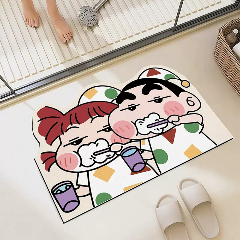 Non Slip Bath Mat - Keset Kamar Mandi Crayon Shinchan, Penyerap