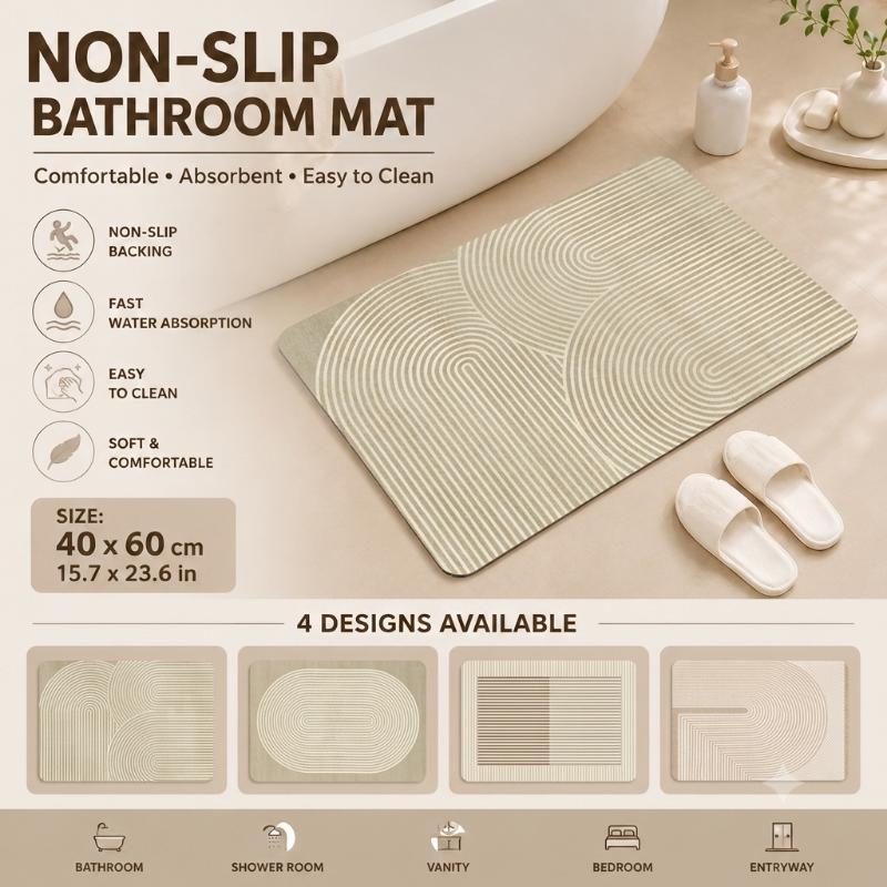 Non Slip Bath Mat - Alas Mandi Diatomite Cepat Kering, Menyerap