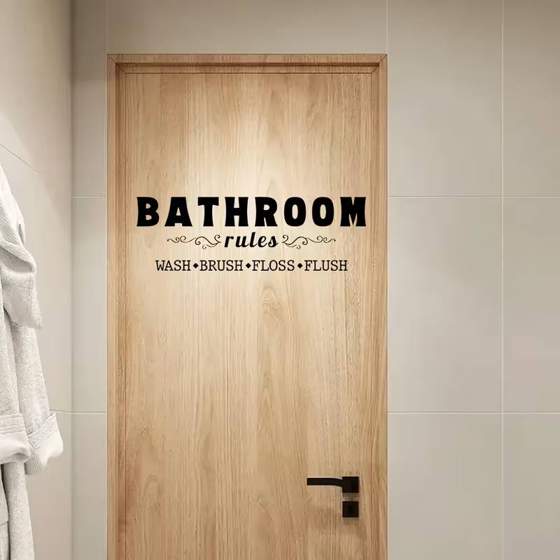 1 Set Stiker Dinding Aturan Pr - Home Bathroom Rules ulasan dan harga