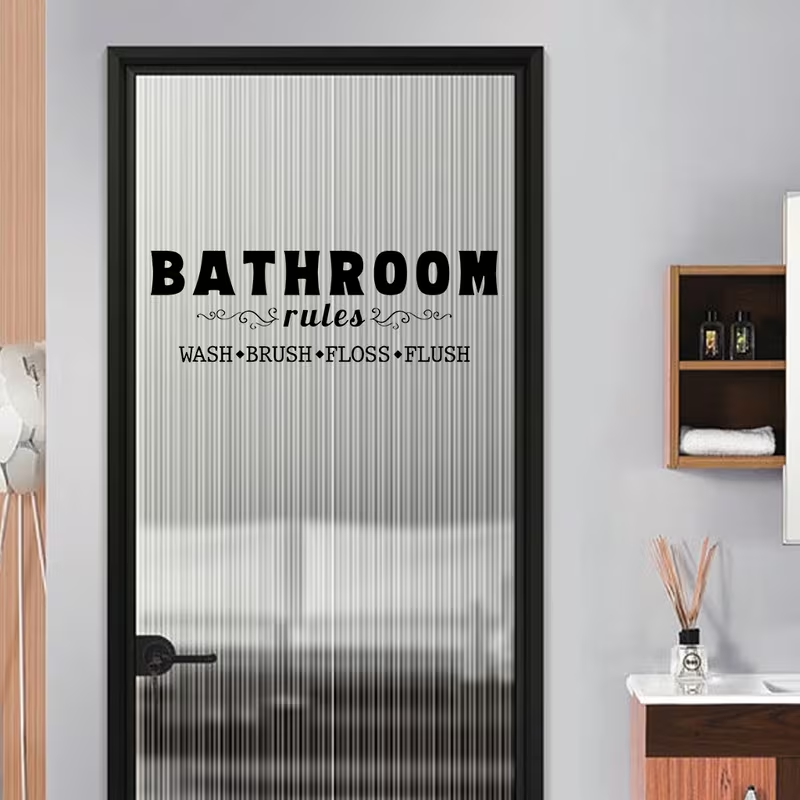 1 Set Stiker Dinding Aturan Pr - Home Bathroom Rules ulasan dan harga