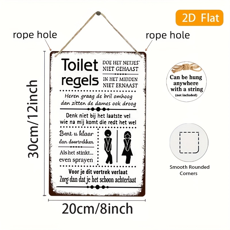 Tanda Besi Antik Aturan Kamar  - Home Bathroom Rules ulasan dan harga