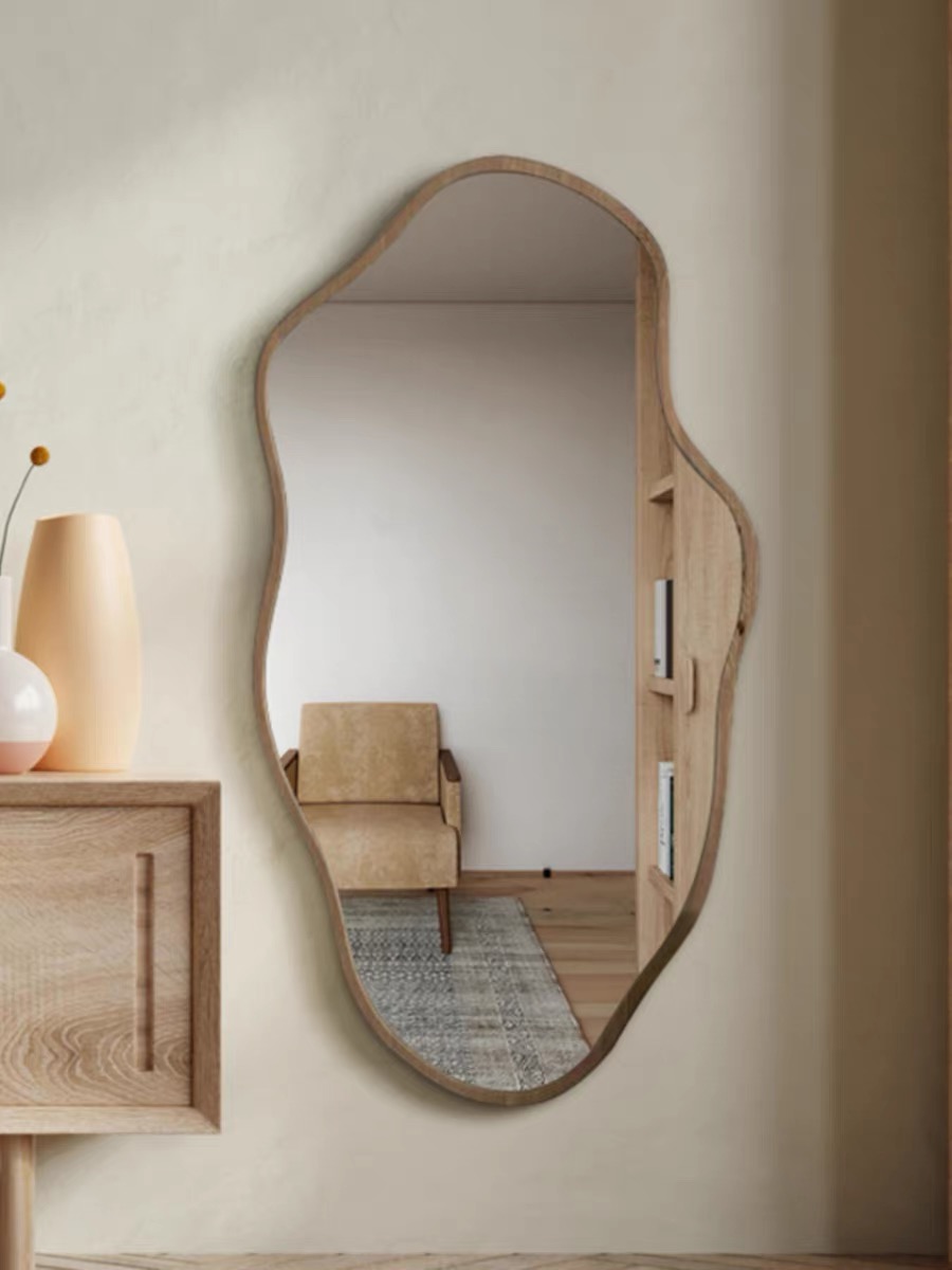 Cermin Dinding Kayu Asimetris  - Home Bathroom Glass ulasan dan harga