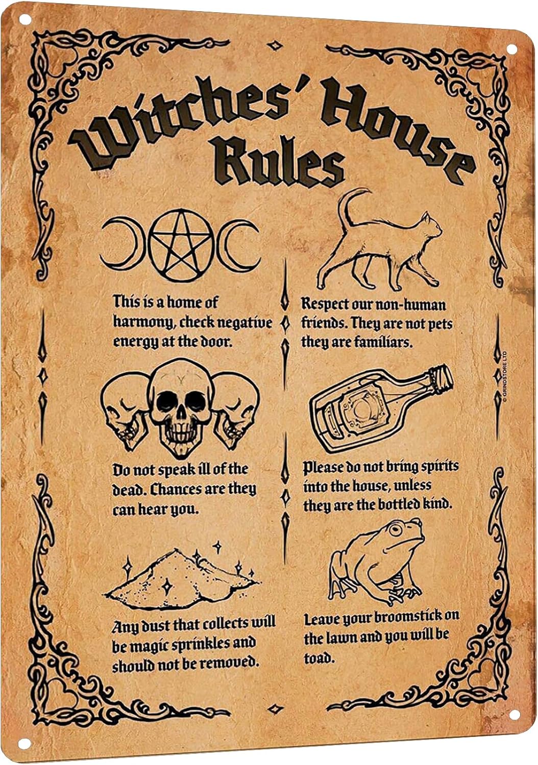 Y1, Witch;s House Rules Metal  - Home Bathroom Rules ulasan dan harga