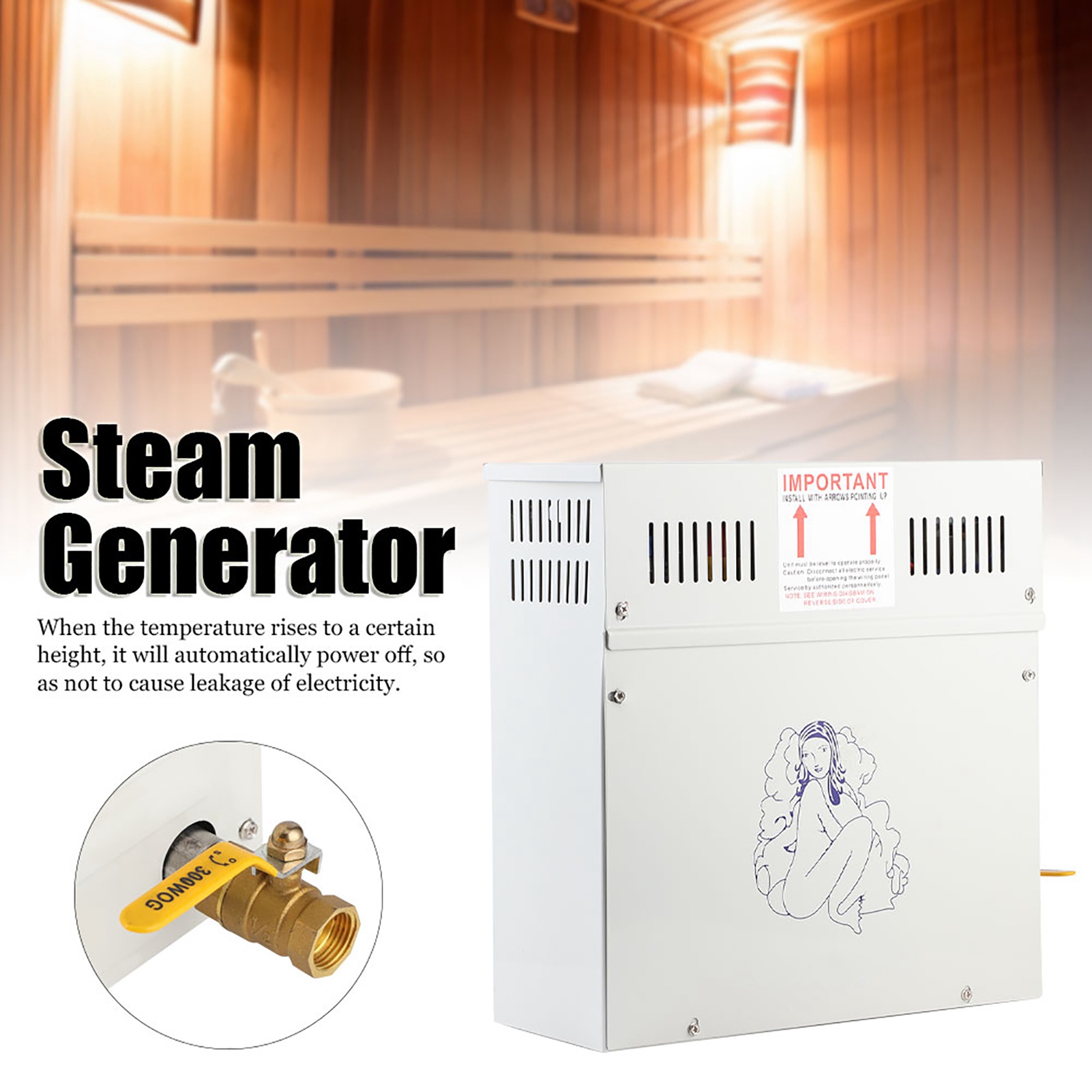 Generator Uap 4.5KW 220V untuk - Home Bathroom With Sauna ulasan dan harga